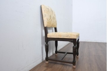 和製アンティーク　大正ロマン　古い洋館で使われていた彫刻入りチェア　(R-083456)