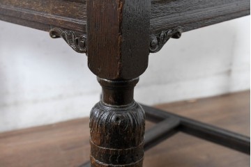 和製アンティーク　大正ロマン　古い洋館で使われていた彫刻入りチェア　(R-083456)