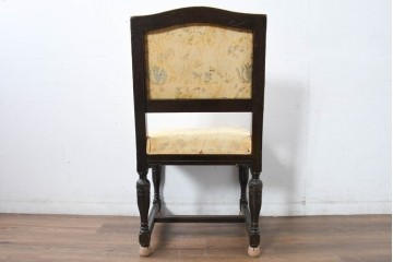 和製アンティーク　大正ロマン　古い洋館で使われていた彫刻入りチェア　(R-083456)