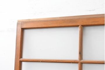 アンティーク建具　昭和レトロな趣を感じる木製のガラス戸1枚(引き戸)(R-083457)