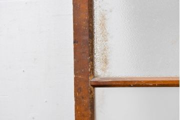 アンティーク建具　昭和レトロな趣を感じる木製のガラス戸1枚(引き戸)(R-083457)