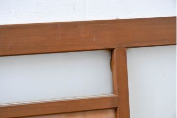 アンティーク建具　両面ガラス組子入り　特大!　伝統工芸の美を感じるガラス欄間1枚(格子欄間、明り取り、明かり取り)(R-083458)