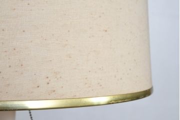 ビンテージ　シノワズリ様式　品格感じるギリシア雷文入りのフロアスタンド(フロアランプ、スタンド照明、シェードライト、布シェード、ヴィンテージ)(R-083460)