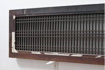 アンティーク建具　経年の味わいが感じられる細桟の美しい格子欄間2枚セット(筬欄間、オサランマ、おさらんま、明かり取り、明り取り)(R-083462)