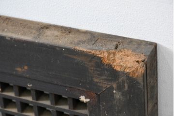 アンティーク建具　経年の味わいが感じられる細桟の美しい格子欄間2枚セット(筬欄間、オサランマ、おさらんま、明かり取り、明り取り)(R-083462)