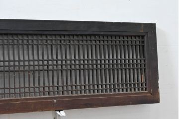 アンティーク建具　経年の味わいが感じられる細桟の美しい格子欄間2枚セット(筬欄間、オサランマ、おさらんま、明かり取り、明り取り)(R-083462)