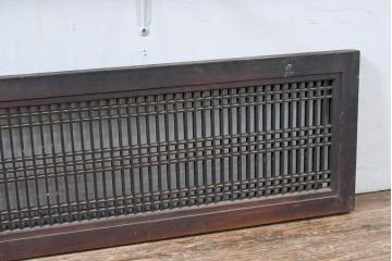 アンティーク建具　経年の味わいが感じられる細桟の美しい格子欄間2枚セット(筬欄間、オサランマ、おさらんま、明かり取り、明り取り)(R-083462)