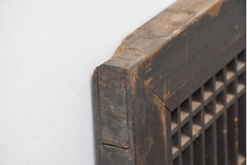 アンティーク建具　経年の味わいが感じられる細桟の美しい格子欄間2枚セット(筬欄間、オサランマ、おさらんま、明かり取り、明り取り)(R-083462)