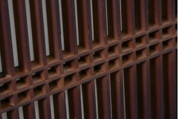 アンティーク建具　明治～大正期　細やかな筬組みが意匠性の高い筬欄間1枚　(R-083465)