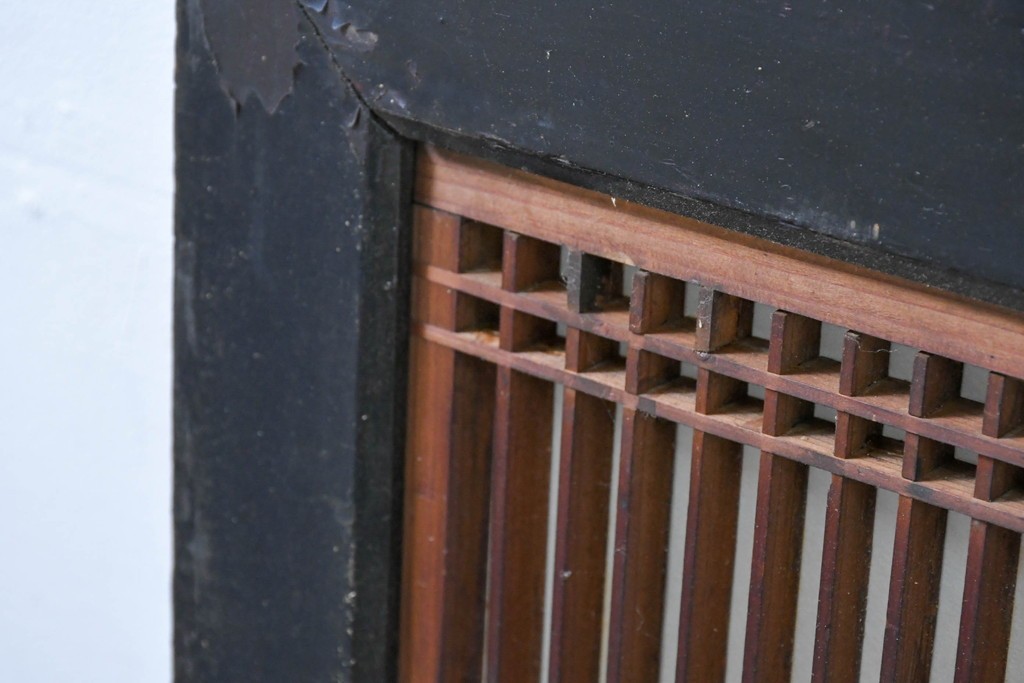 アンティーク建具　明治～大正期　細やかな筬組みが意匠性の高い筬欄間1枚　(R-083465)