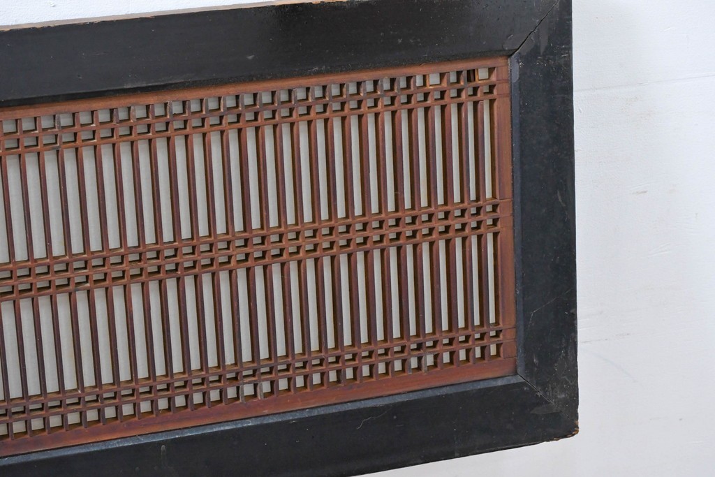 アンティーク建具　明治～大正期　細やかな筬組みが意匠性の高い筬欄間1枚　(R-083465)