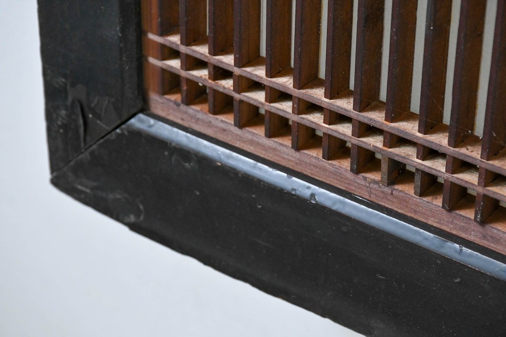 アンティーク建具　明治～大正期　細やかな筬組みが意匠性の高い筬欄間1枚　(R-083465)