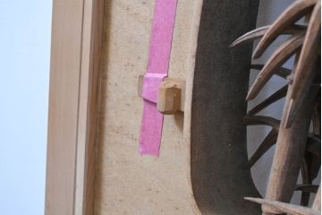 アンティーク建具　最高級　井波彫刻　躍動感と厚みのある松竹梅の彫刻が素敵な両面彫刻欄間2枚セット(明り取り、明かり取り)(R-083469)