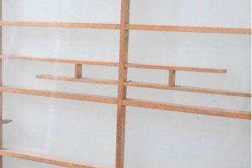 ヴィンテージ建具　昭和中期　海と富士山のモチーフ　組子が入った両面ガラスの書院戸4枚セット　(R-083470)