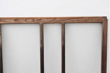 アンティーク建具　昭和初期　デザインガラス入り　素朴な木枠の窓2枚セット　(R-083473)