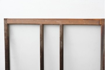 アンティーク建具　昭和初期　デザインガラス入り　素朴な木枠の窓2枚セット　(R-083473)
