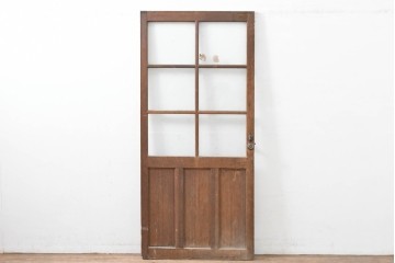 ヴィンテージ建具　昭和中期　レトロ感漂う素朴な木枠が魅力のドア1枚　(R-083474)