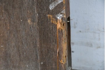 ヴィンテージ建具　昭和中期　レトロ感漂う素朴な木枠が魅力のドア1枚　(R-083474)