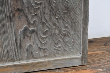 アンティーク建具　昭和初期　裏障子と裏ガラスを組み込んだ古い木味の格子戸3枚セット　(R-083475)