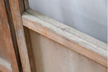 アンティーク建具　昭和初期　素朴な木味のガラス引き戸4枚セット　(R-083476)