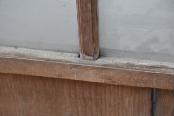 アンティーク建具　昭和初期　素朴な木味のガラス引き戸4枚セット　(R-083476)