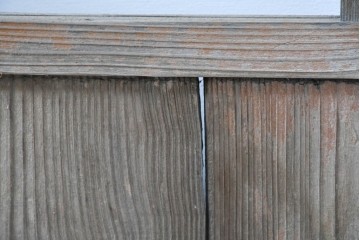 アンティーク建具　昭和初期　素朴な木味のガラス引き戸4枚セット　(R-083476)