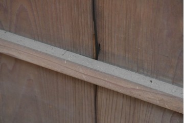 アンティーク建具　昭和初期　素朴な木味のガラス引き戸4枚セット　(R-083476)