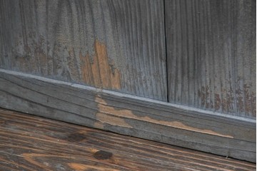 アンティーク建具　昭和初期　素朴な木味のガラス引き戸4枚セット　(R-083476)