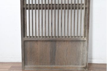 アンティーク建具　趣のある裏障子と裏ガラス入り格子戸1枚(引き戸、障子戸、ガラス戸)(R-083477)