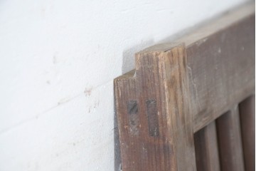 アンティーク建具　明治大正期　古い木味が魅力の裏障子付き格子戸2枚セット　(R-083478)