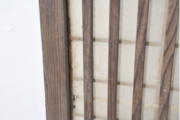 アンティーク建具　明治大正期　古い木味が魅力の裏障子付き格子戸2枚セット　(R-083478)