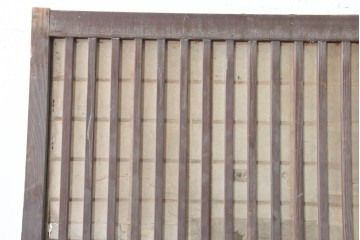 アンティーク建具　明治大正期　古い木味が魅力の裏障子付き格子戸2枚セット　(R-083478)