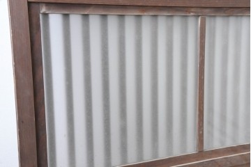 アンティーク建具　裏障子と裏ガラスを組み込んだ格子戸3枚セット　(R-083479)