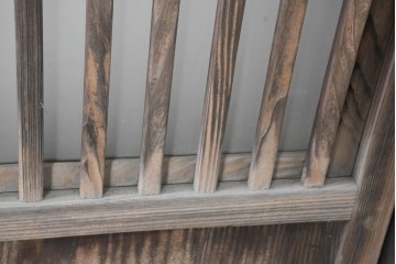 アンティーク建具　裏障子と裏ガラスを組み込んだ格子戸3枚セット　(R-083479)