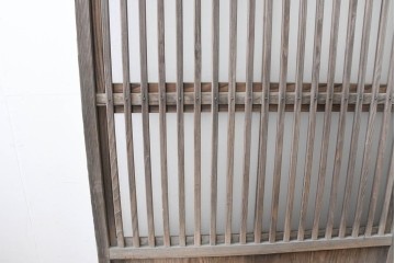 アンティーク建具　裏障子と裏ガラスを組み込んだ格子戸3枚セット　(R-083479)