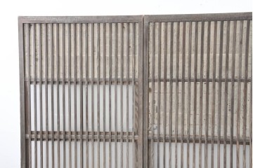 アンティーク建具　裏障子と裏ガラスを組み込んだ格子戸3枚セット　(R-083479)