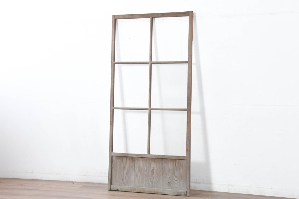 アンティーク建具　昭和初期　ガラス面を大きくとった素朴な引き戸1枚　(R-083482)