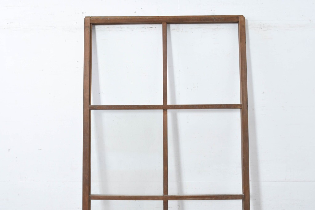 アンティーク建具　昭和初期　ガラス面を大きくとった素朴な引き戸1枚　(R-083482)