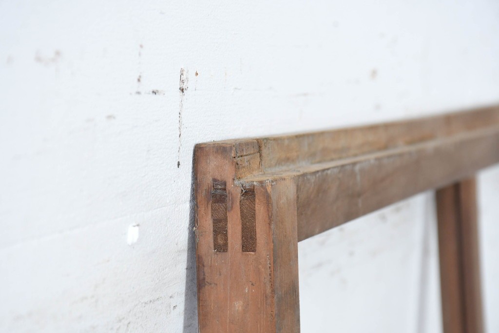 アンティーク建具　昭和初期　ガラス面を大きくとった素朴な引き戸1枚　(R-083482)