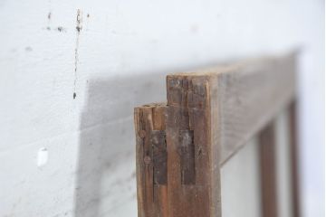 アンティーク建具　使い込まれた風合いが味わい深いガラス戸2枚セット(引き戸)(R-083483)