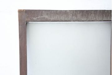 アンティーク建具　古民家風　風情ある格子デザインのガラス戸2枚セット(引き戸、ガラス戸)(R-083484)