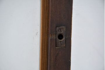 アンティーク建具　古民家風　風情ある格子デザインのガラス戸2枚セット(引き戸、ガラス戸)(R-083484)