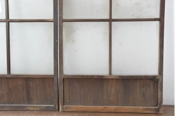 アンティーク建具　味わい深い風合いが懐かしさを感じるガラス戸3枚セット(引き戸)(R-083485)