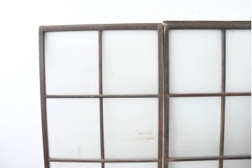 アンティーク建具　味わい深い風合いが懐かしさを感じるガラス戸3枚セット(引き戸)(R-083485)