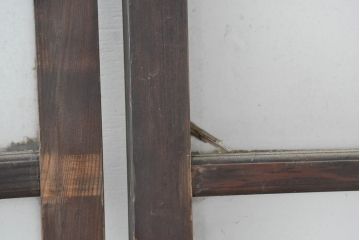 アンティーク建具　味わい深い風合いが懐かしさを感じるガラス戸3枚セット(引き戸)(R-083485)