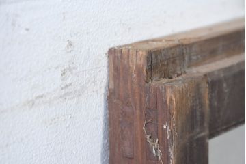 アンティーク建具　味わい深い風合いが懐かしさを感じるガラス戸3枚セット(引き戸)(R-083485)