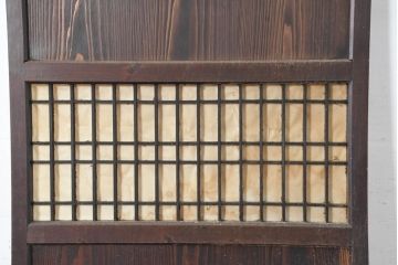 アンティーク建具　和の情緒あふれる障子帯戸1枚(引き戸、板戸、格子帯戸、障子戸)(R-083490)