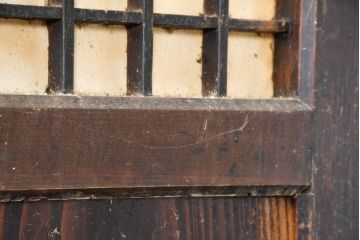 アンティーク建具　和の情緒あふれる障子帯戸1枚(引き戸、板戸、格子帯戸、障子戸)(R-083490)