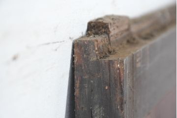 アンティーク建具　和の情緒あふれる障子帯戸1枚(引き戸、板戸、格子帯戸、障子戸)(R-083490)