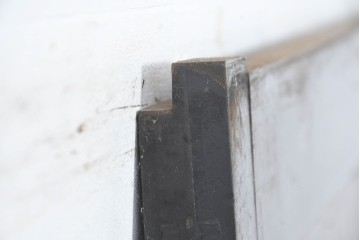 アンティーク建具　明治大正期　重厚な木枠の障子帯戸3枚セット　(R-083491)